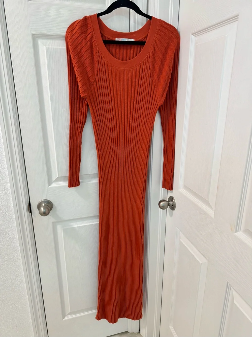 Free People Ribbed Maxi Dress in Orange